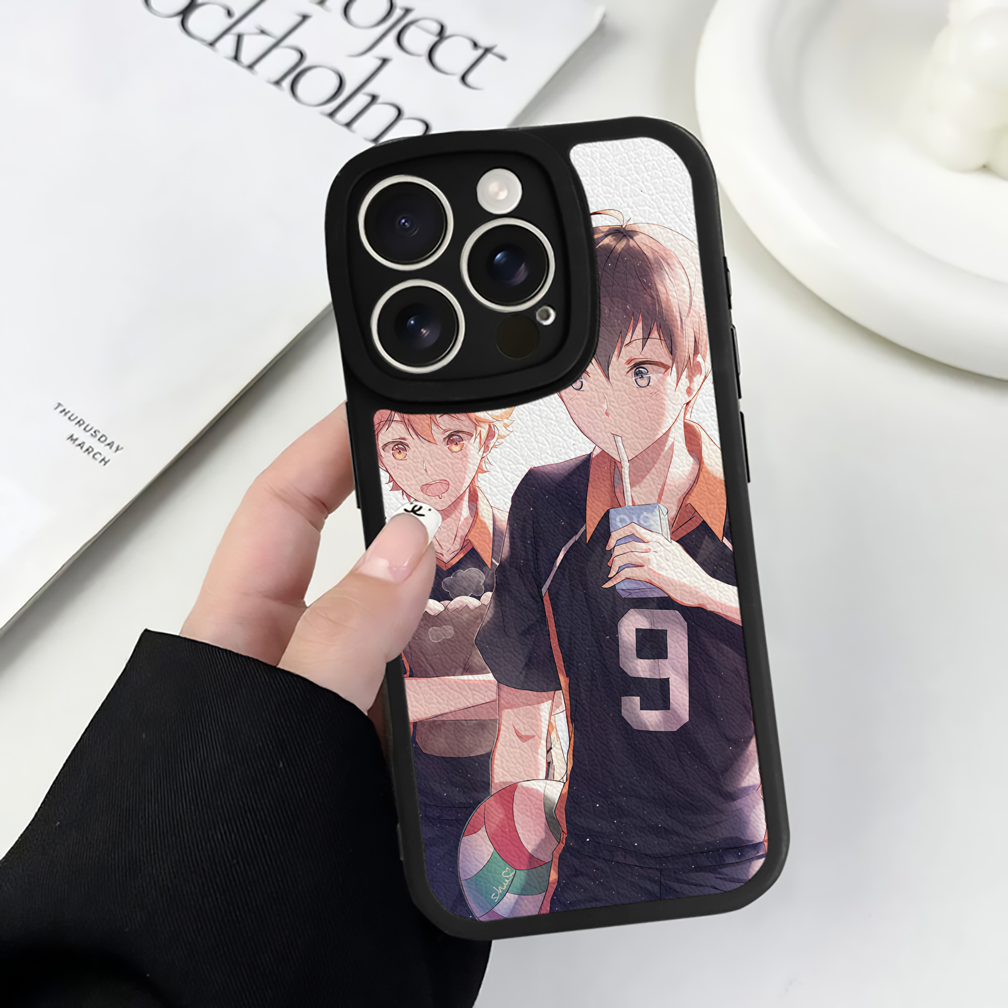 （画像用） ハイキュー!! Haikyu!! 【iPhone 16シリーズ対応】シリコンスマホケース（レザー調） 材質：シリコン